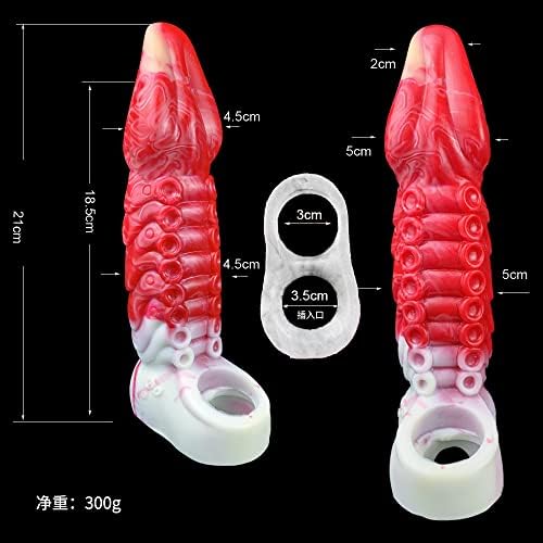 8.27 Octopus Penis Extender Sleeve – Realistic Silicone Enlargement Sleeve with Penis Ring for Men