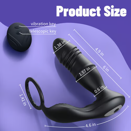 Mason APP/Controller & 9-Telescopic/Vibration & Penis Ring Locking Prostate Massager