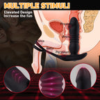 12 Vibrating and 3 Thrusting Dual Cock Rings Prostate Massager