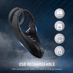 10 Vibration Modes Double Penis Ring Vibrator with Taint Teaser