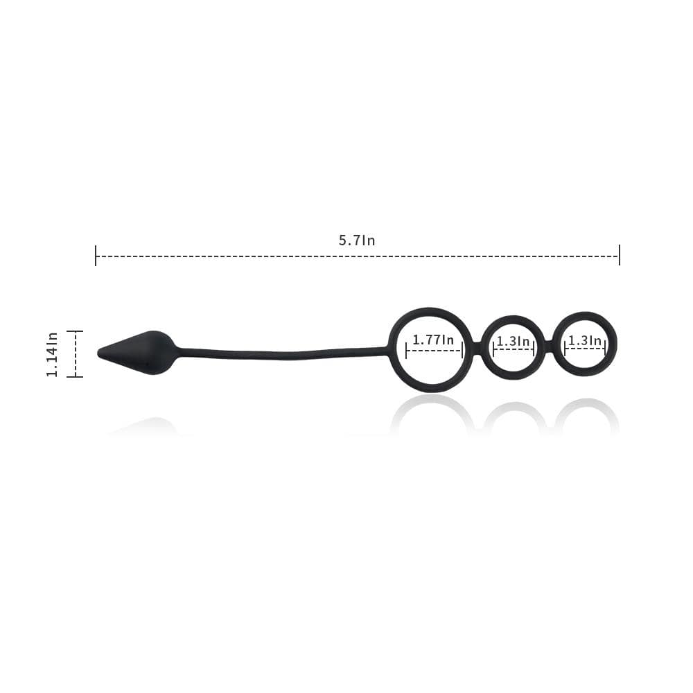3 in 1 Cock Ring with Tapered Anal Plug