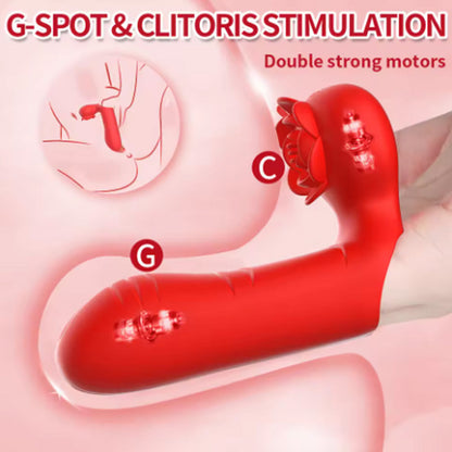 Rose Double Vibrator Finger Couple