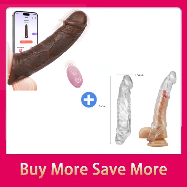 (BLACK) APP Controlled 9 Vibration Intensities Vibrating Penis Sleeve