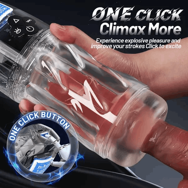 Fully Transparent Vibrating Sucking Voice Male Mechanical Stroker