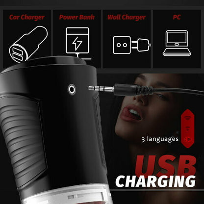 4 Sucking Modes & 7 Tongue-Licking Male Masturbator Cup