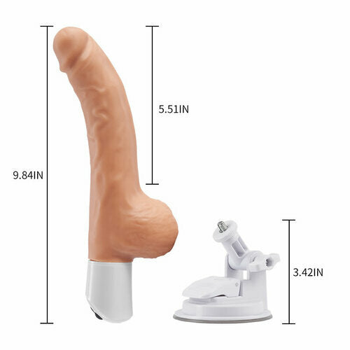 7 Vibrating Thrusting Curved Dildo with Mountable Suction Cup