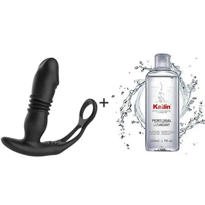 Superbuyg™ 12-Vibration, 3-Push Prostate Massager with Dual Penile Rings