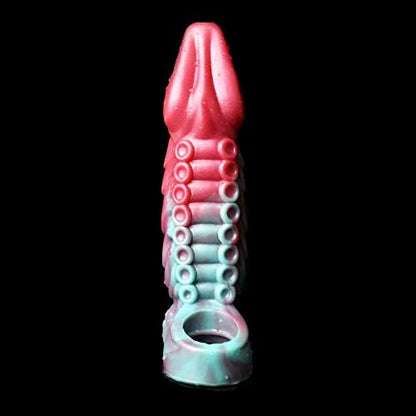 8.27  Octopus Penis Extender Sleeve – Realistic Silicone Enlargement Sleeve with Penis Ring for Men
