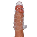 5.5 Transparent thicken lengthen vibrating penis sleeve