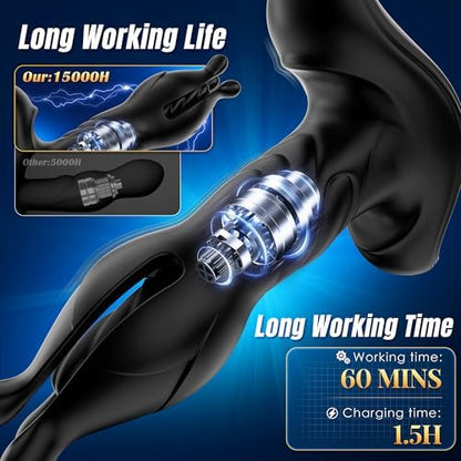 Remote Control 9 Tension Shock Flapping Thrusting Vibrating Butt Plug Prostate Massager