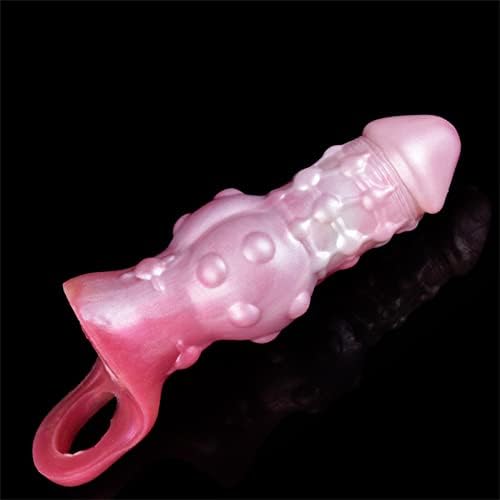 7.16in  Monster Penis Extender Sleeve – Soft Silicone Enlargement Sleeve with Cock Ring for Men
