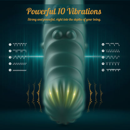 3 IN 1 Telescopic G-Spot Vibrator with Beads Ring and Clit Stimulator