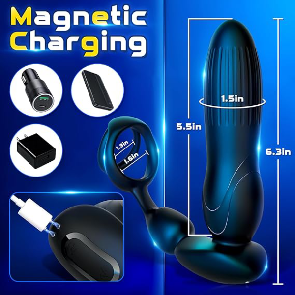 3 Thrusting Expanding & 9 Vibration Modes Thrusting Anal Expansion Prostate Massager