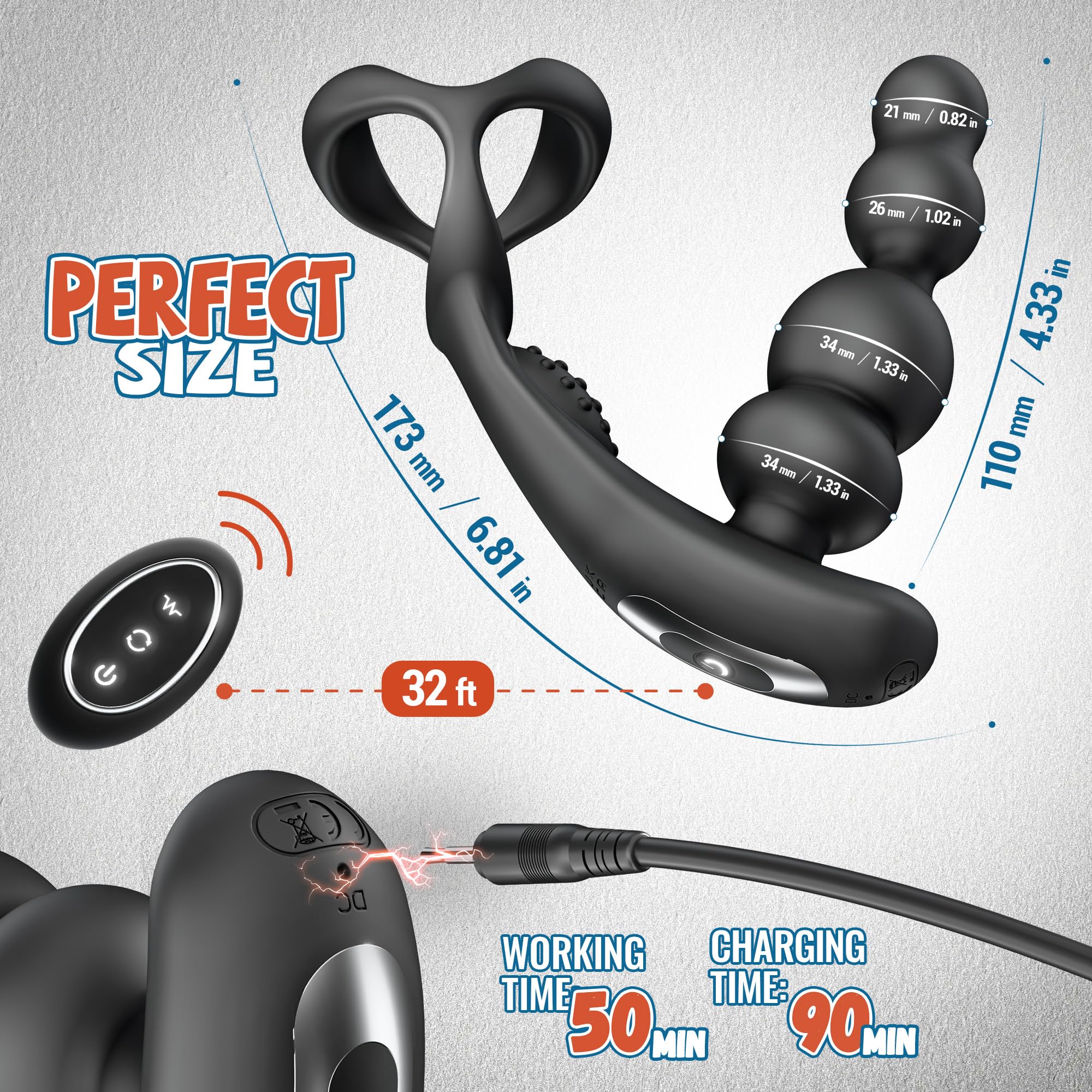 High Speed Rotation & Vibration Prostate Massager