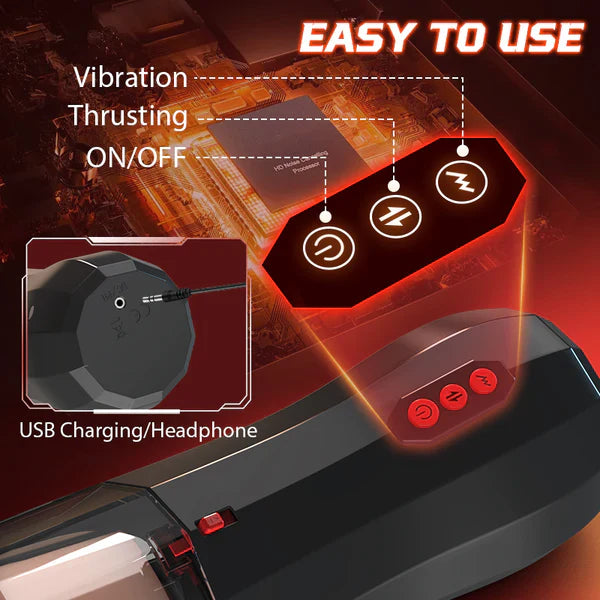 ROKA - Lifelike Vaginal Entrance Thrusting Vibrating Vocal Masturbator Stroker,Star-starring identical mold production [free of tax]【❤️Discreet Shipping】