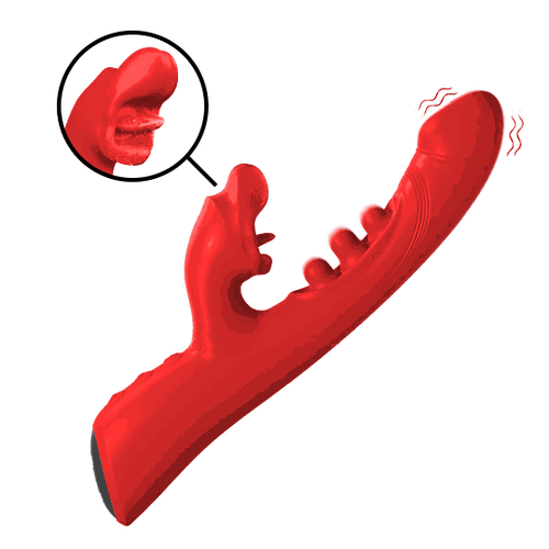 Pulsekiss - Rabbit Vibrator with Tongue G-spot Triple Tap & Clitoral Kiss For Dual Pleasure