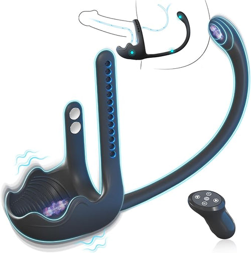Eveandlove Prostate & Taint Stimulator - Adjustable Vibrating Cock Ring & Remote Control Anal Massager