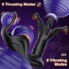 9 Tension Shock Flapping Thrusting Vibrating Cock Ring Anal Vibrator Dildo