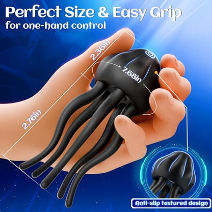 Male Vibrator - 10 Vibration Modes & Tentacle Stroker for Penis & Nipple Stimulation