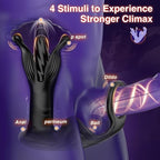 9 Tension Shock Flapping Thrusting Vibrating Cock Ring Anal Vibrator Dildo