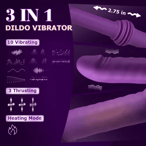 Powerful 3-IN-1 Heating Thrusting Vibrating Dildo 11.81in