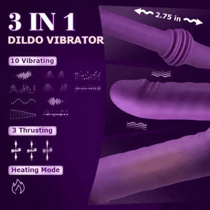 Powerful 3-IN-1 Heating Thrusting Vibrating Dildo 11.81in