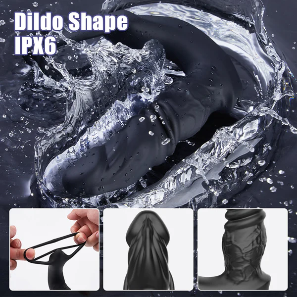 Bluetooth Remote Control 9 Thrusting Vibrating Prostate Massager with Penis Ring