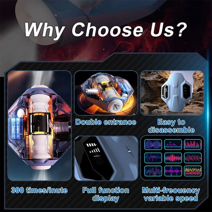 2024 Spaceship Thrusting Sucking Heating Male Stroker Dual Opening