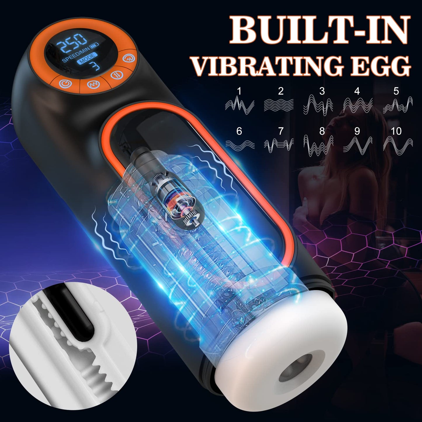Storm-Sucking Blowjob Masturbation Stroker with Powerful Vibrating & Thrusting Mode