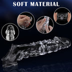 3.6 inch Clear Reusable Penis Sleeve with Vibrator Penis Ring