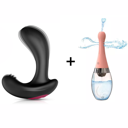 Inflatable Butt Plug Vibrator Wireless Remote Control Male Prostate Massager