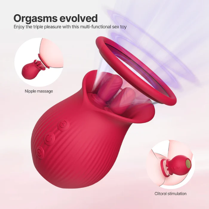 Tongue Magic: Interchangeable Clitoral & Nipple Sucker with 3-in-1 Pleasure Functions