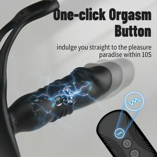 SAUL Glans 3 -Thrusting & 12 -Vibrating Cock Rings Prostate Massager