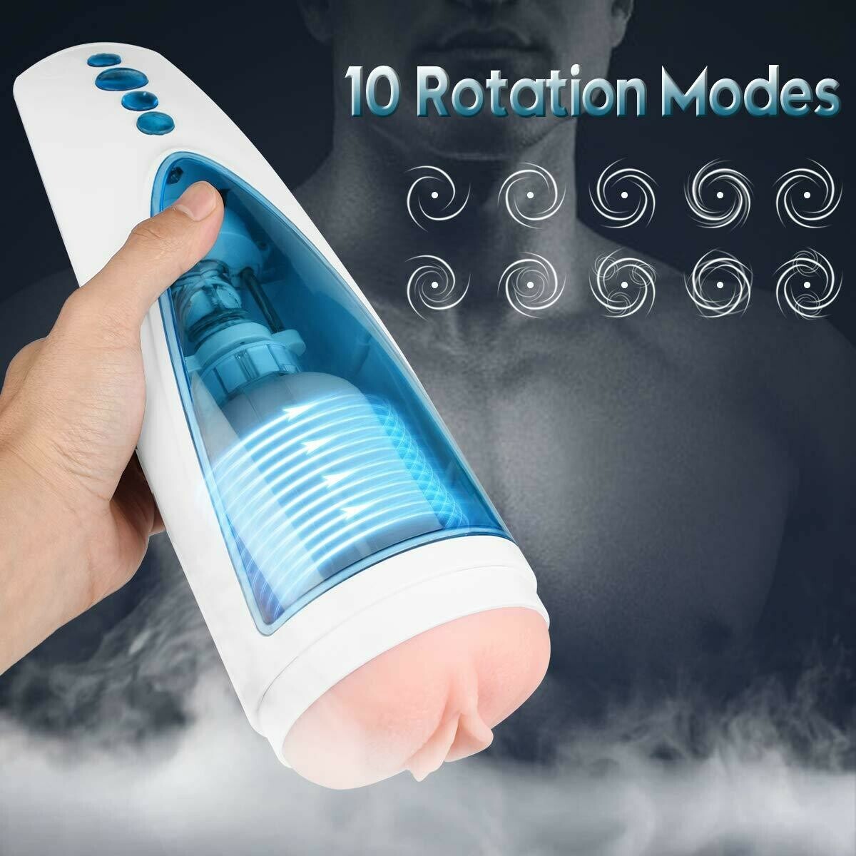 10 Rotating Modes And 10 Thrusting Modes Hands Free Masturbator