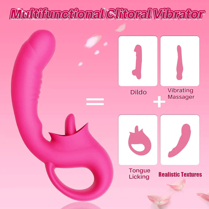 G-spot vibrator offers 10 licking and vibration patterns for women