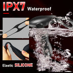 Low Noise 10 Thrusting & Vibrating Double Cock Rings Silicone Prostate Massager