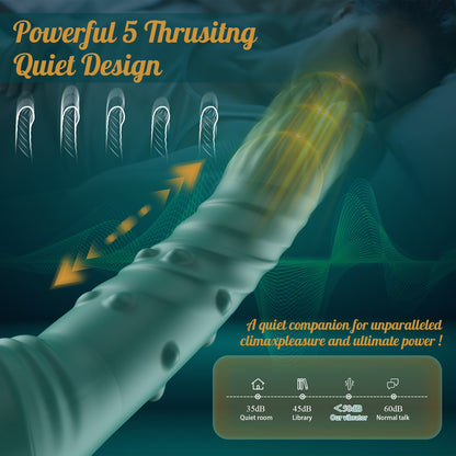 3 IN 1 Telescopic G-Spot Vibrator with Beads Ring and Clit Stimulator