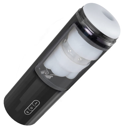 Hands-Free Male Oral Sex Toy with 6 Thrusts& Suctions 7 Vibrations (Milk White Sleeve)