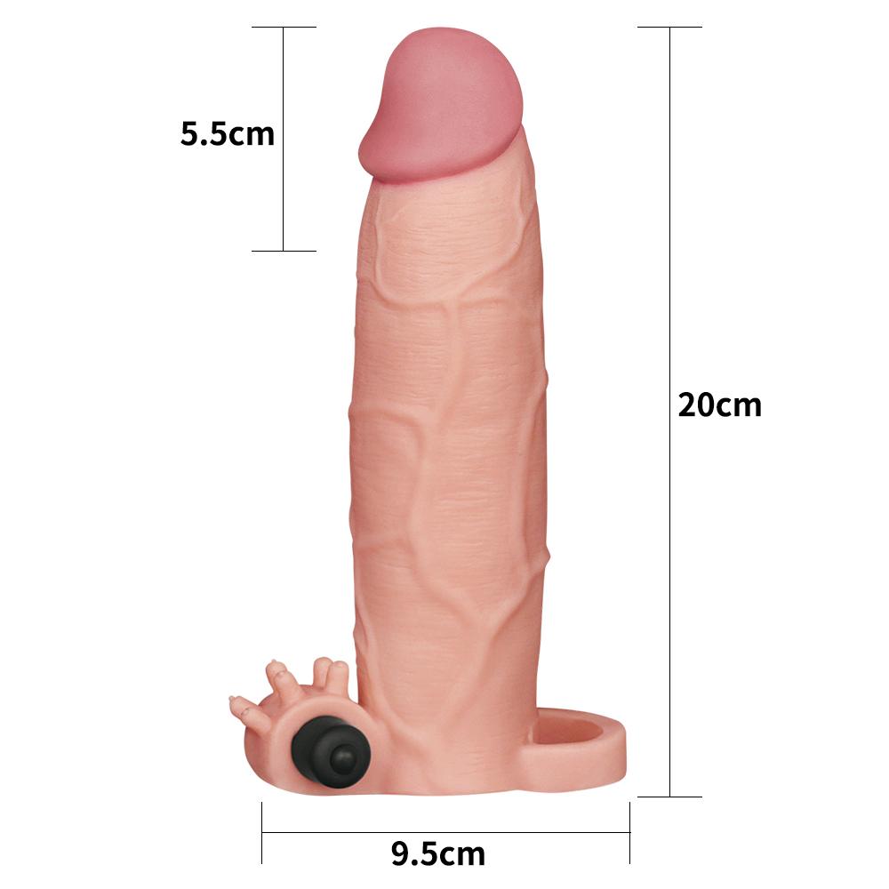 LOVETOY 7.9 Inch Thicker Longer Vibrating Realistic Penis Extension Sleeve