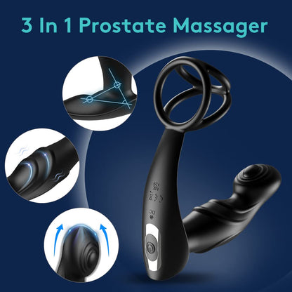APP Control 9 Vibration and Tapping Butt Plug G Spot Vibrator for Prostate Stimulator