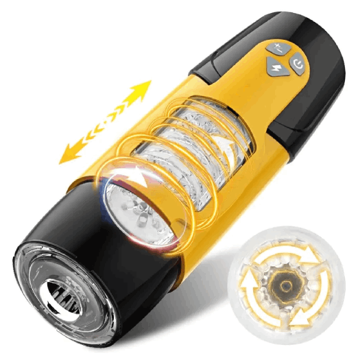 YELLOW DARK KNIGHT 7 Thrusting & Rotating Modes Automatic Male Masturbator