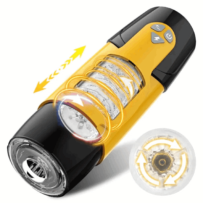 YELLOW DARK KNIGHT 7 Thrusting & Rotating Modes Automatic Male Masturbator