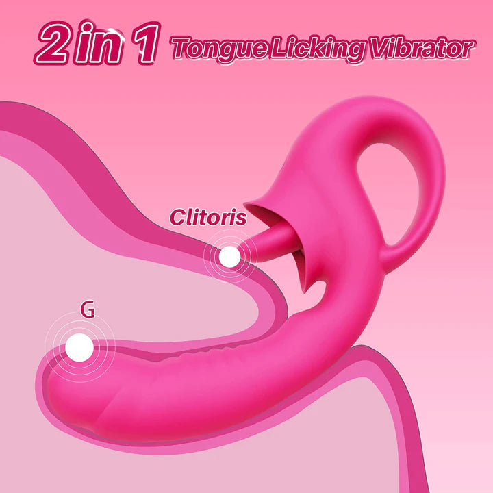 G-spot vibrator offers 10 licking and vibration patterns for women