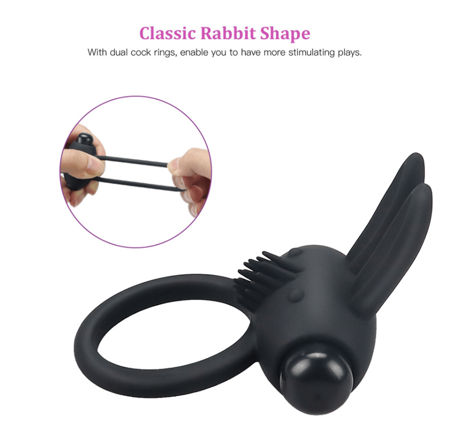 Rabbit Silicone 1 Vibration Cock Ring for Male and Couples