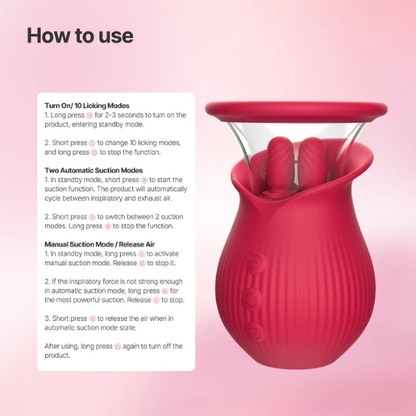 Tongue Magic: Interchangeable Clitoral & Nipple Sucker with 3-in-1 Pleasure Functions