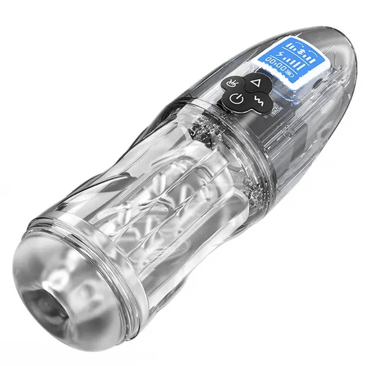 Eveandlove Fully Transparent Vibrating Sucking Voice Male Mechanical Stroker