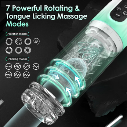 Ultimate Waterproof Hands-Free Male Masturbator with Tongue-Licking, Rotating, and Sucking Action - Perfect for Underwater Pleasure