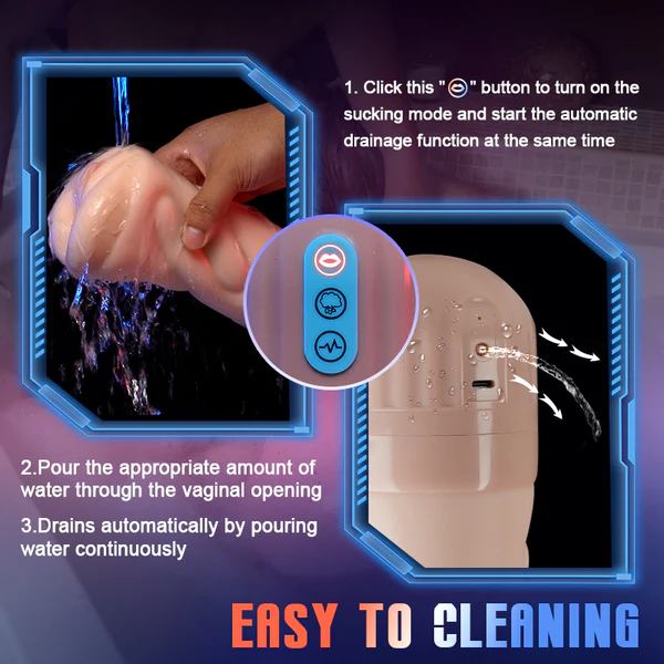 5 Sucking 10 Vibrating Simulated Vagina Masturbator and Pussy Pocket