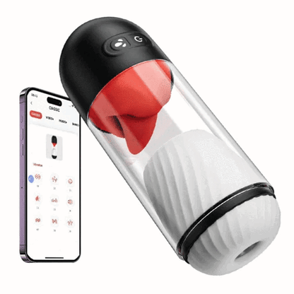 Eveandlove App Controlled Male Masturbator with 9 Tongue Licking & Vibration Modes