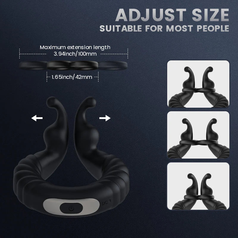 Separable Rabbit Rocker 11 Vibrating Cock Ring for Man